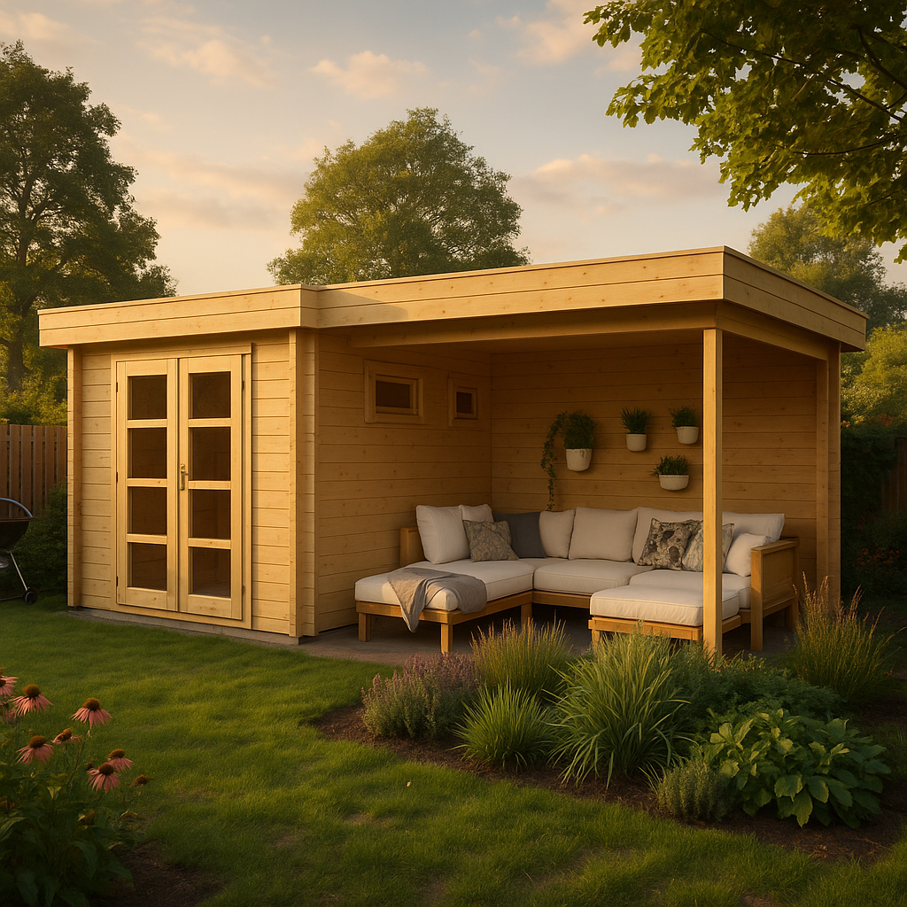 Fjordholz Flachdach Gartenhaus Modell Odina 28 B| Rabatt: 26%