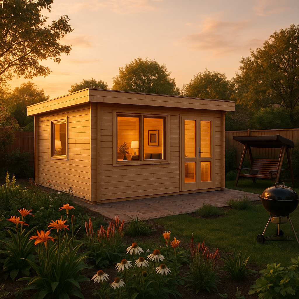 Fjordholz Flachdach Gartenhaus Modell Orka 28 B