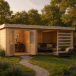 Fjordholz Flachdach Gartenhaus Modell Samim 28