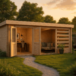 Fjordholz Flachdach Gartenhaus Modell Samim 28