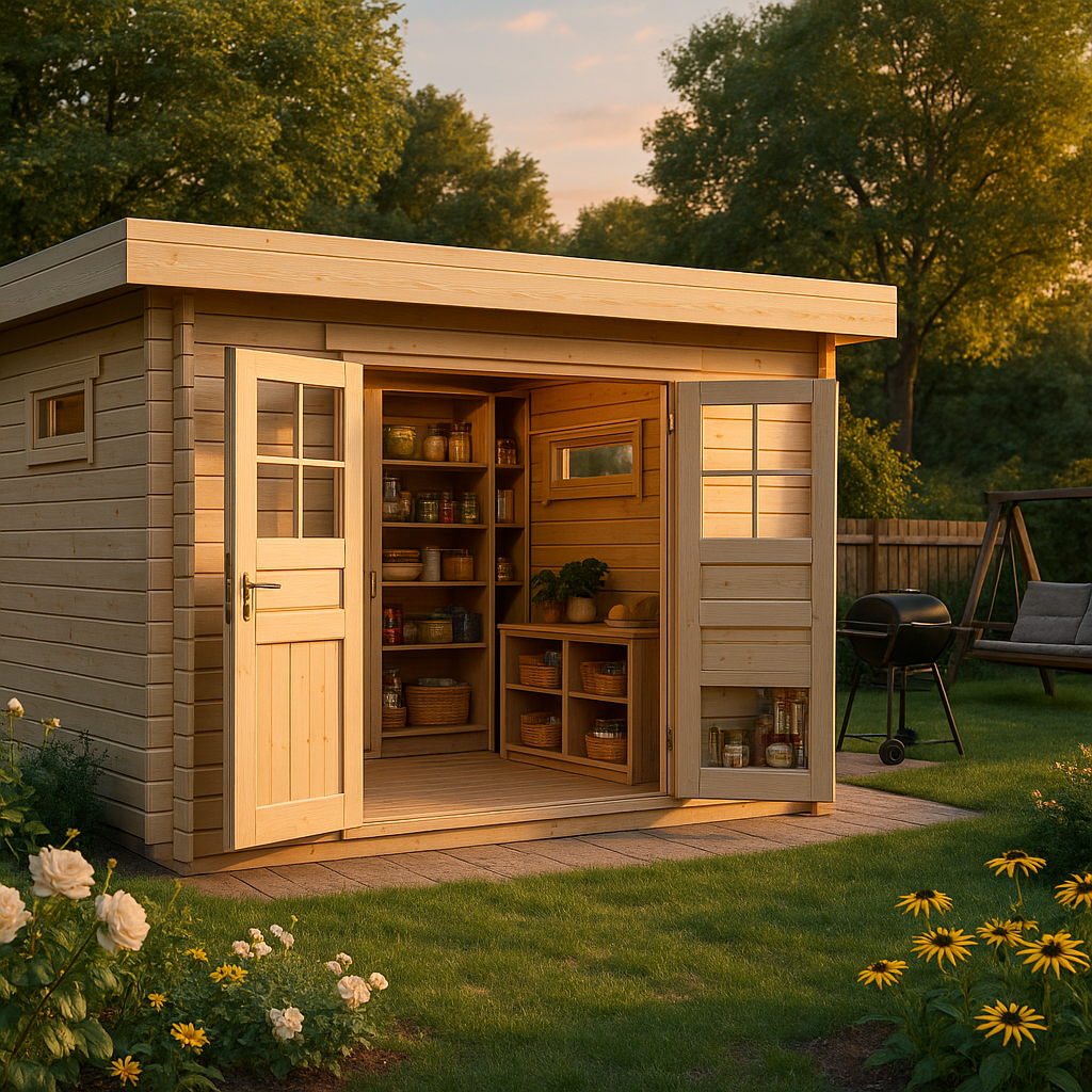 Fjordholz Flachdach Gartenhaus Modell Samim 44