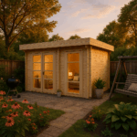 Fjordholz Flachdach Gartenhaus Modell Tekla 28