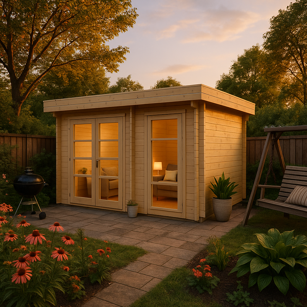 Fjordholz Flachdach Gartenhaus Modell Tekla 28