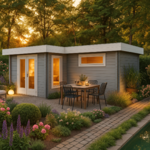 6x4m Fjordholz Flachdach Gartenhaus Modell Tobi 28 A| Rabatt: 26%