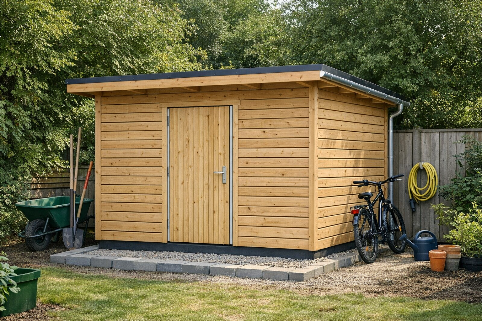 Gartenhaus mit Flachdach selber bauen – Bauanleitung Schritt für Schritt