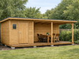 Gartenhaus mit überdachtem Sitzplatz selber bauen – Bauanleitung Schritt für Schritt