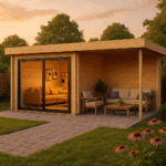 Fjordholz Gartenhaus Alu Concept 44 A mit Anbau