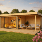 Fjordholz Gartenhaus Alu Concept 44 A mit Anbau