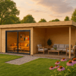 Fjordholz Gartenhaus Alu Concept 70 A mit Anbau