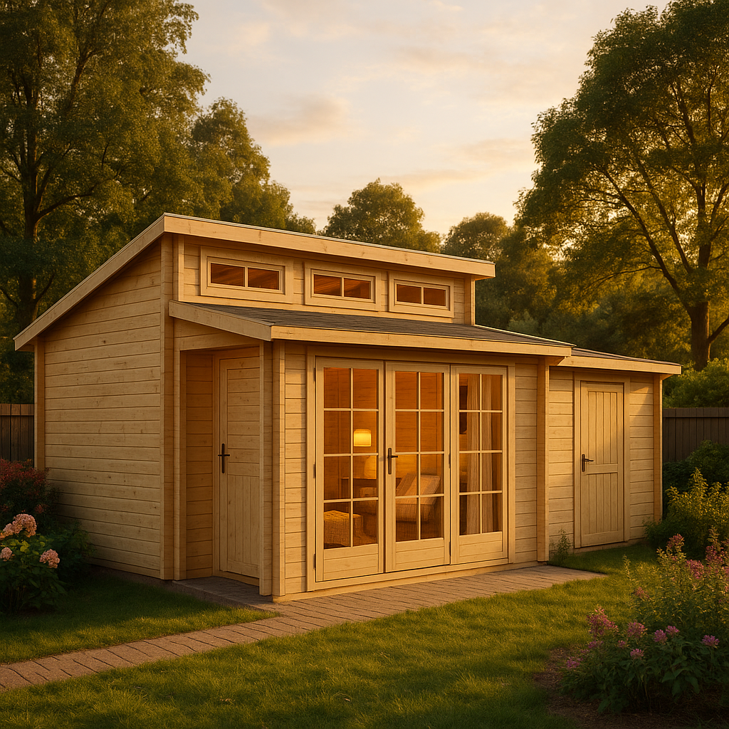 Gartenhaus Lausitz ISO mit Anbau Gartenhaus Lausitz ISO mit Anbau