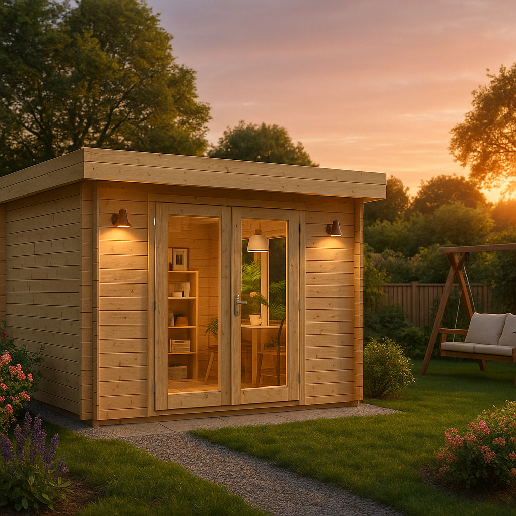 Fjordholz Gartenhaus mit Flachdach Modell Kubi Min Fjordholz Gartenhaus mit Flachdach Modell Kubi Min