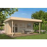 Fjordholz Gartenhaus Modell Amrum-5 mit Vordach| Rabatt: 26%