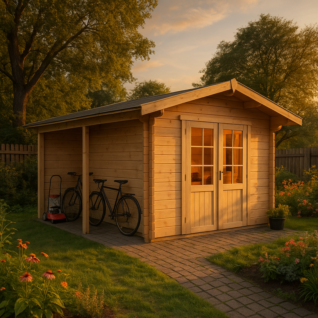 Gartenhaus Modell Anna-44 ISO mit Seitendach
