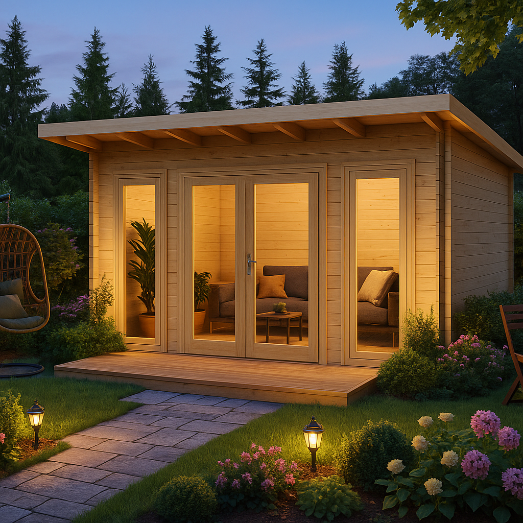 Fjordholz Gartenhaus Modell Berlin 70 B Modern| Rabatt: 26%|4x4m
