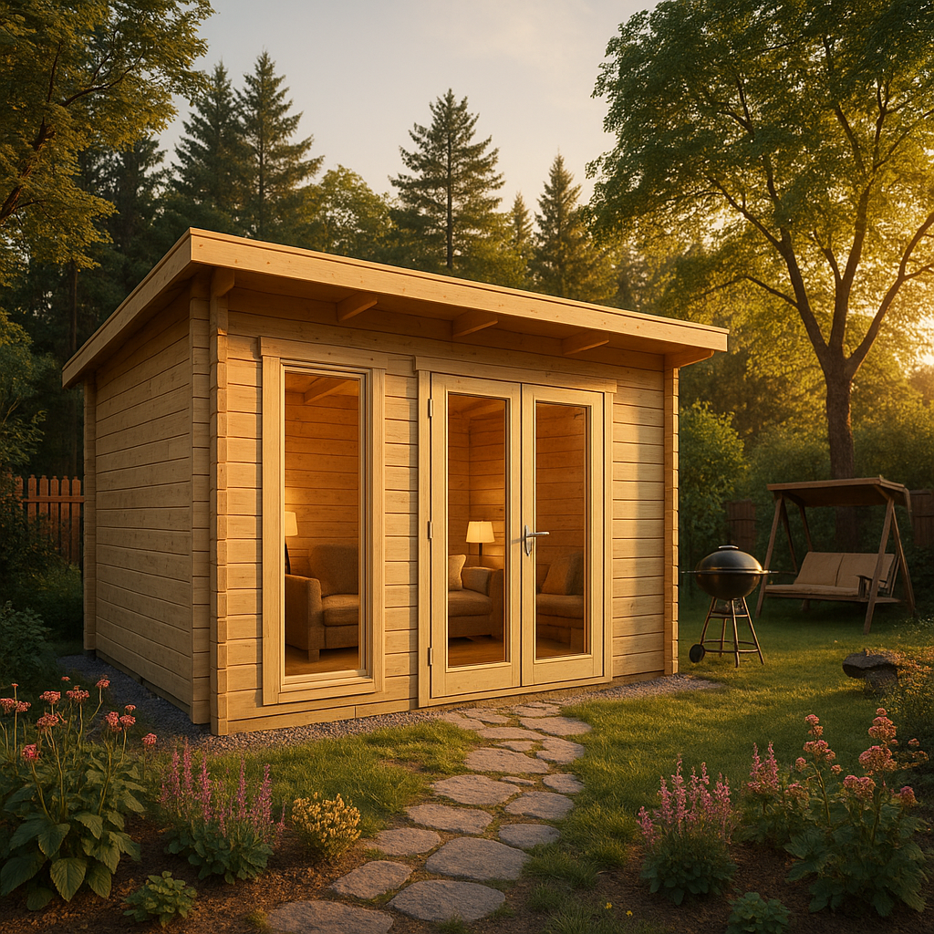 Fjordholz Gartenhaus Modell Berlin 70 C Modern| Rabatt: 26%|4x4m