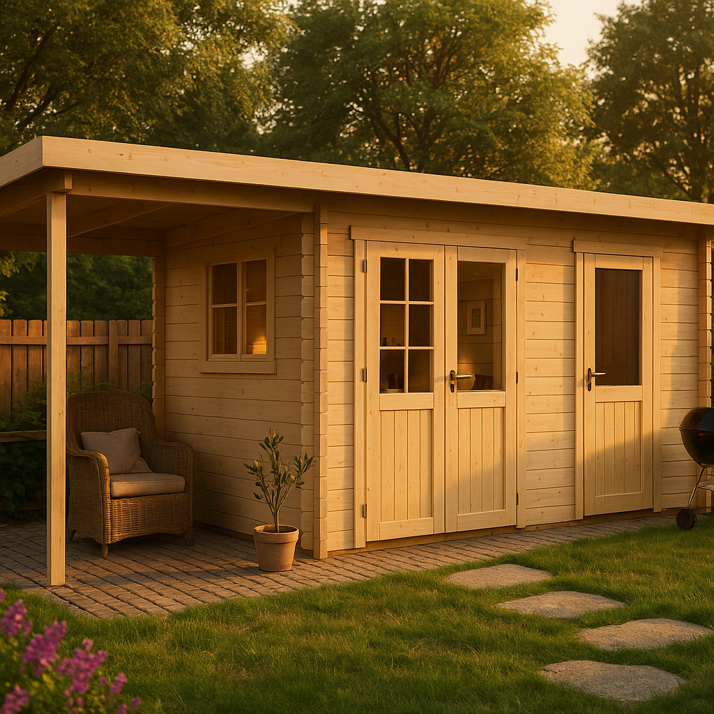 Fjordholz Gartenhaus Modell Carin 44 B +SD Fjordholz Gartenhaus Modell Carin 44 B +SD