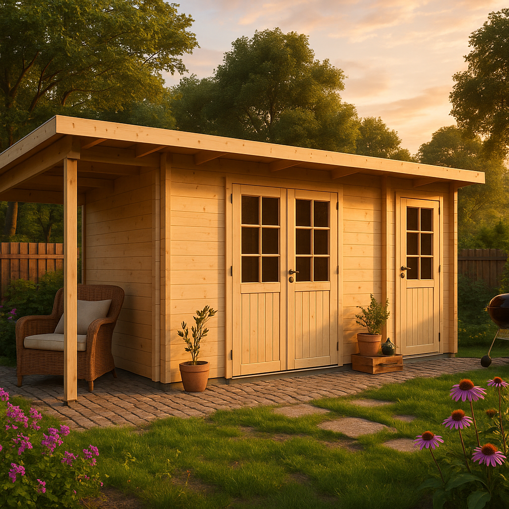 Fjordholz Gartenhaus Modell Carin 44 B +SD Fjordholz Gartenhaus Modell Carin 44 B +SD