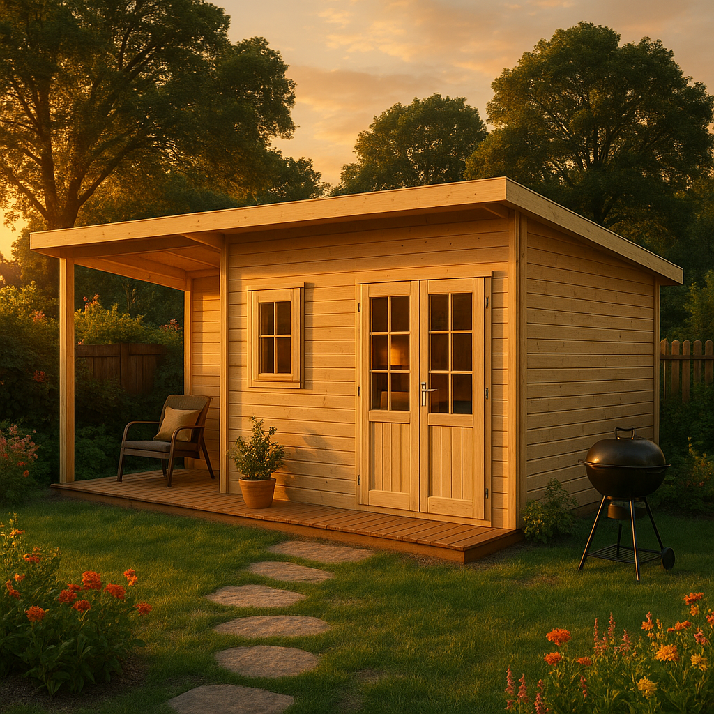 Fjordholz Gartenhaus Modell Carin 44 D + SD
