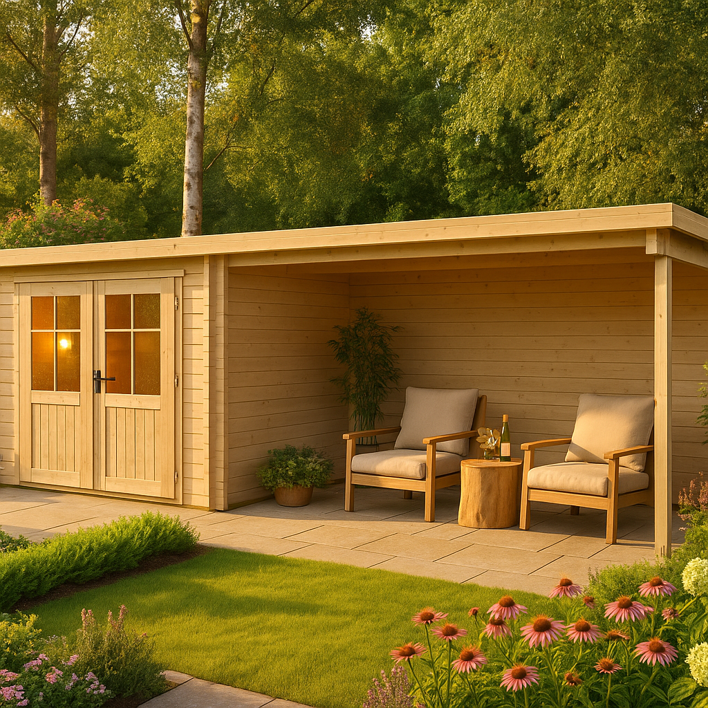 8x4m Fjordholz Gartenhaus Modell Gent 28 D| Rabatt: 26%
