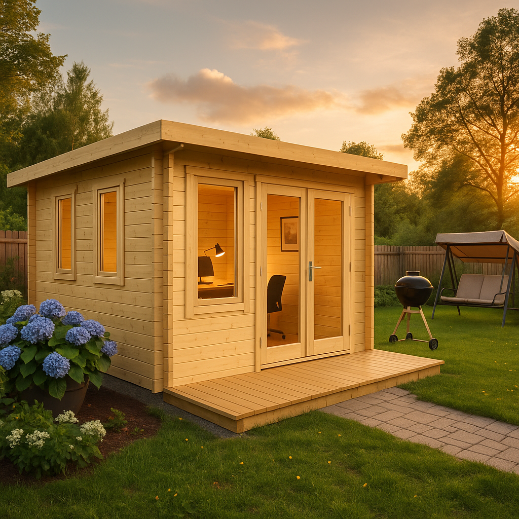 Fjordholz Gartenhaus Modell Home Office Sam 70| Rabatt: 26%|5x4m