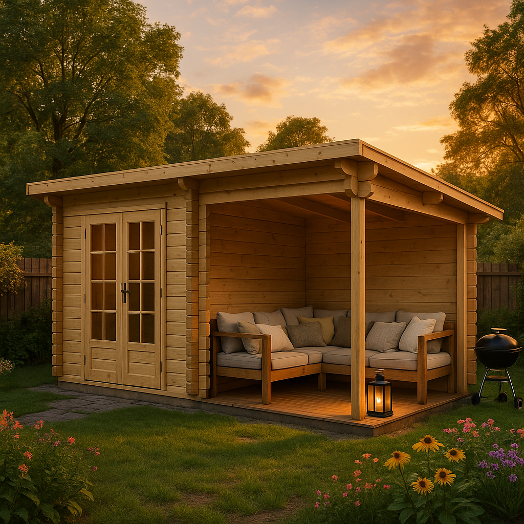 Fjordholz Gartenhaus Modell Jacob 44 A mit Seitend Fjordholz Gartenhaus Modell Jacob 44 A mit Seitend