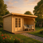Fjordholz Gartenhaus Modell Jacob 44 A mit Seitend