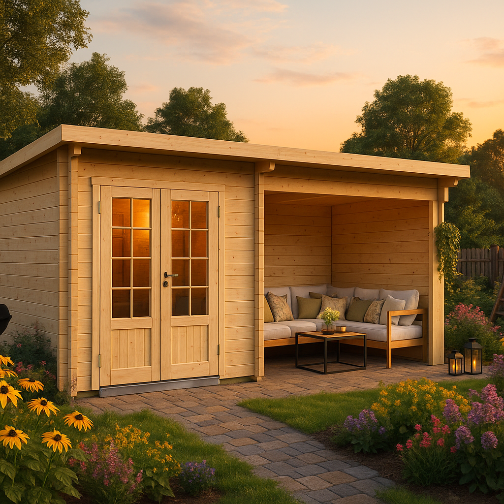 Fjordholz Gartenhaus Modell Jacob 44 A mit Seitend Fjordholz Gartenhaus Modell Jacob 44 A mit Seitend