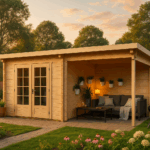 Fjordholz Gartenhaus Modell Jacob 44 B mit Seitend