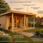 Fjordholz Gartenhaus Modell Kevin 44 mit Vordach