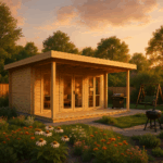 Fjordholz Gartenhaus Modell Kevin 70 mit Vordach