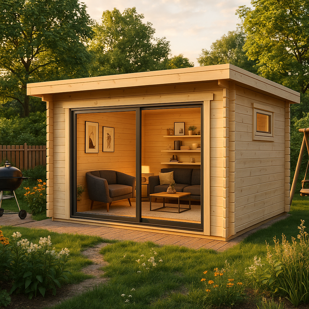 Fjordholz Gartenhaus Modell Kubi 44 Alu Concept