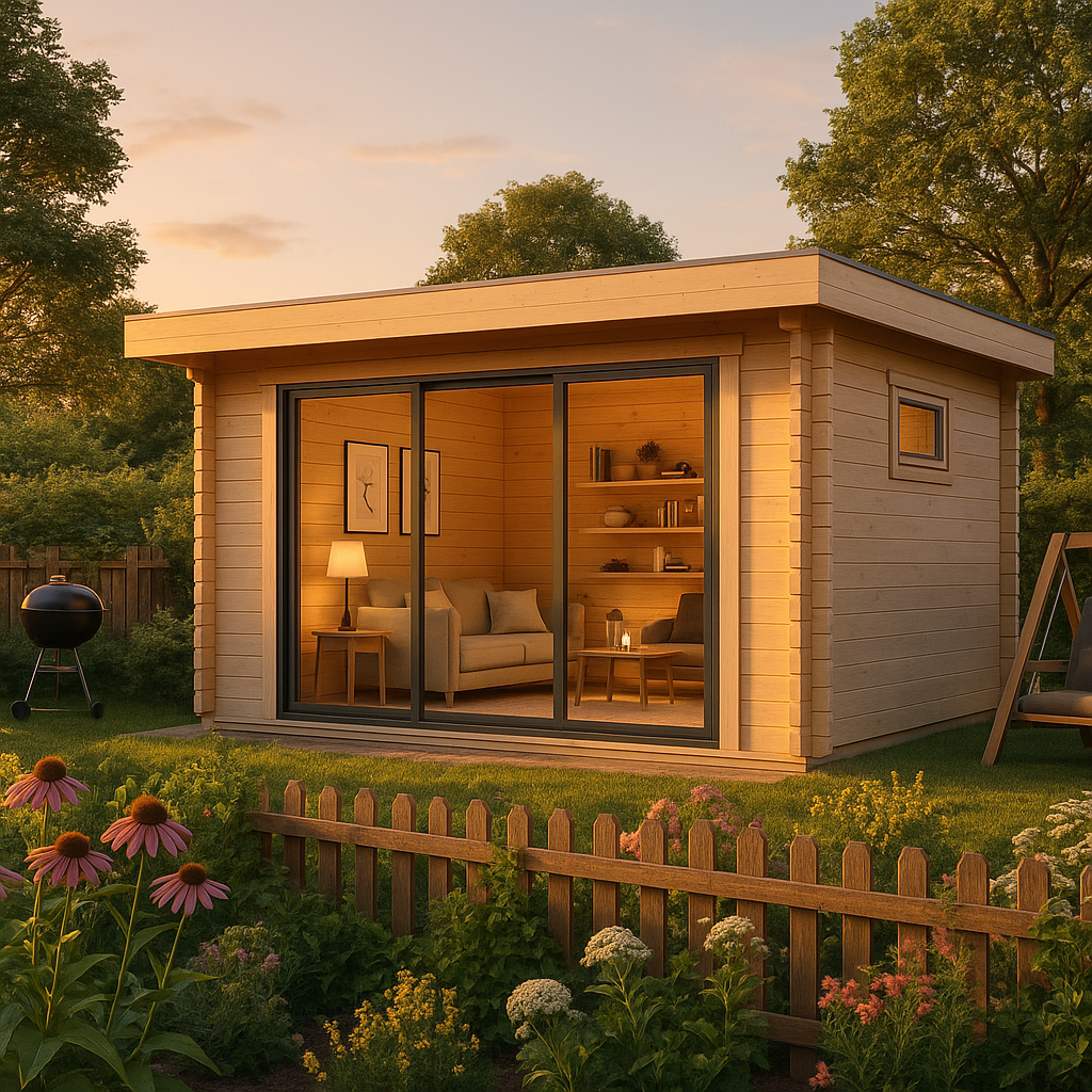 Fjordholz Gartenhaus Modell Kubi 44 Alu Concept