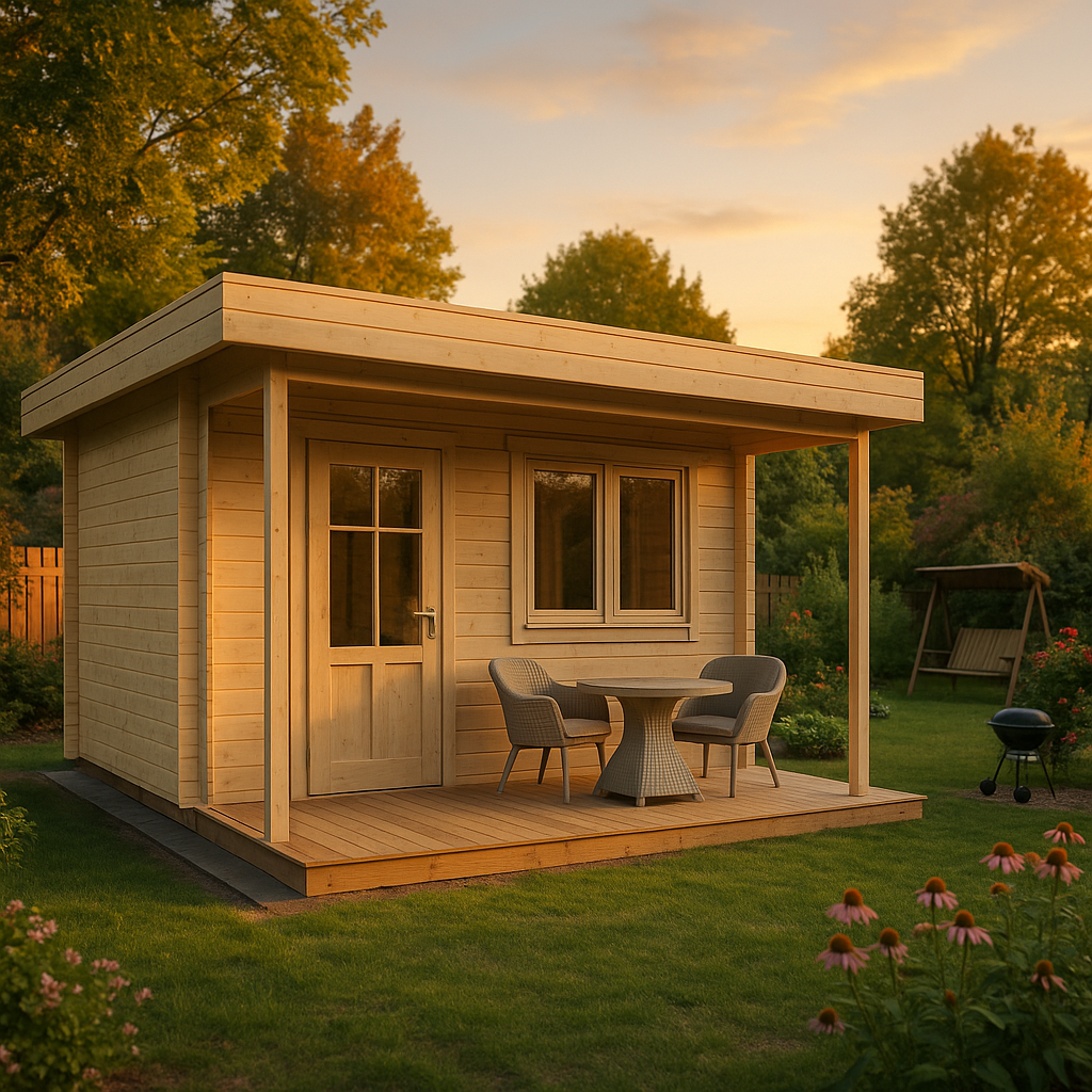 Fjordholz Gartenhaus Modell Kurt 44 A mit Vordach| Rabatt: 26%|6x5m