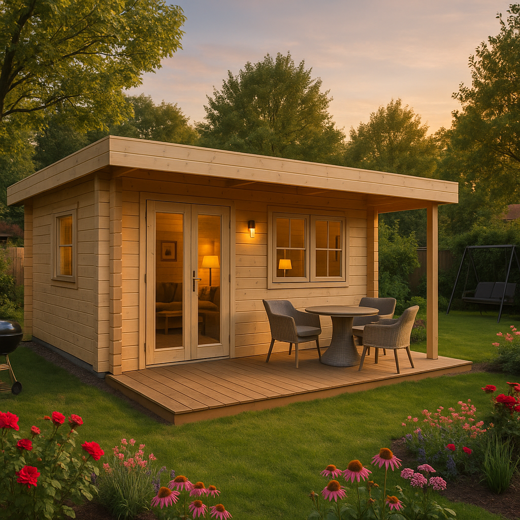 Fjordholz Gartenhaus Modell Kurt 44 B mit Vordach Fjordholz Gartenhaus Modell Kurt 44 B mit Vordach
