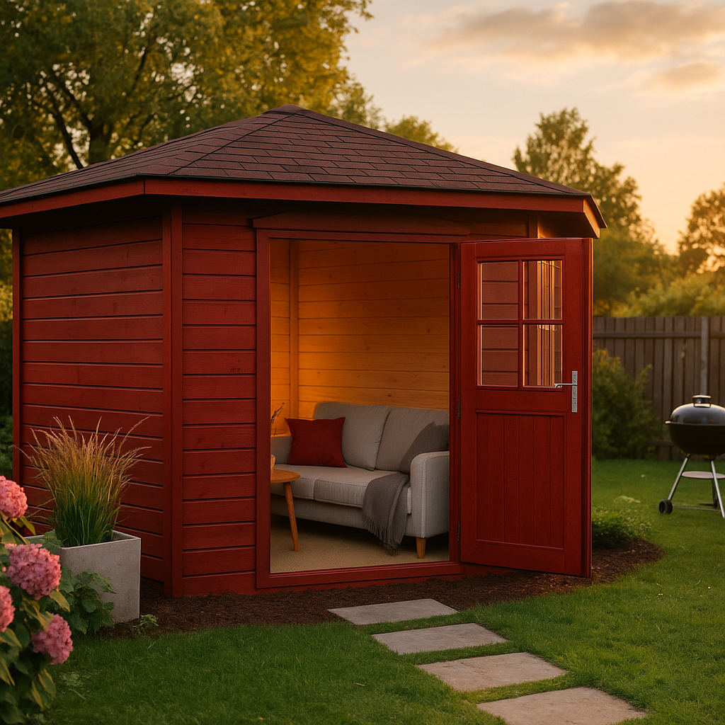 Fjordholz Gartenhaus Modell Nina 44 B, Schwedenrot