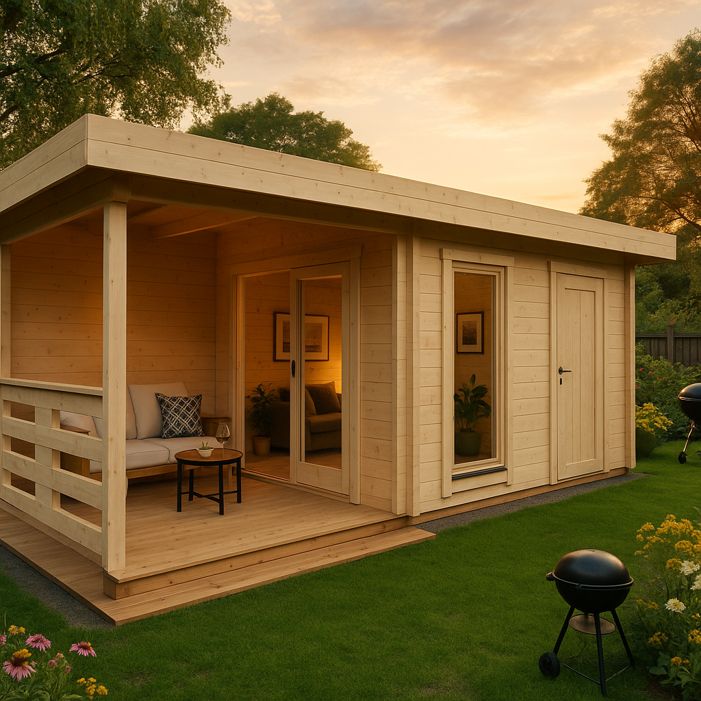 Fjordholz Gartenhaus Modell Nora 44 E Modern| Rabatt: 26%|8x3m