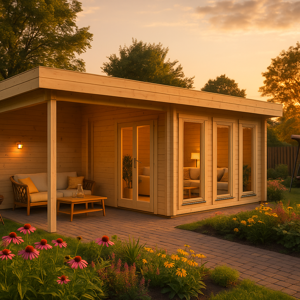 Fjordholz Gartenhaus Modell Nora 44 I Modern| Rabatt: 26%|8x4m