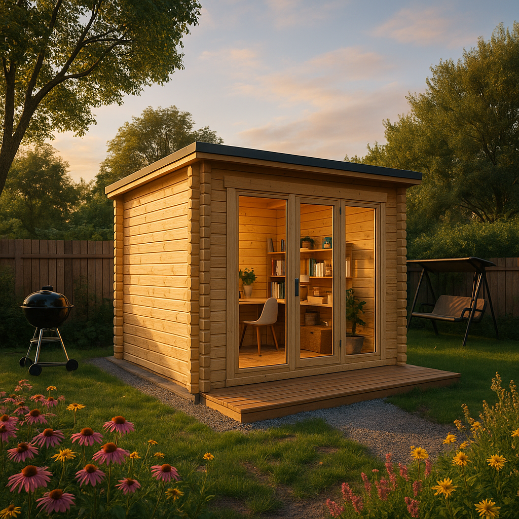 Fjordholz Gartenhaus Modell Office Box Größe S nat