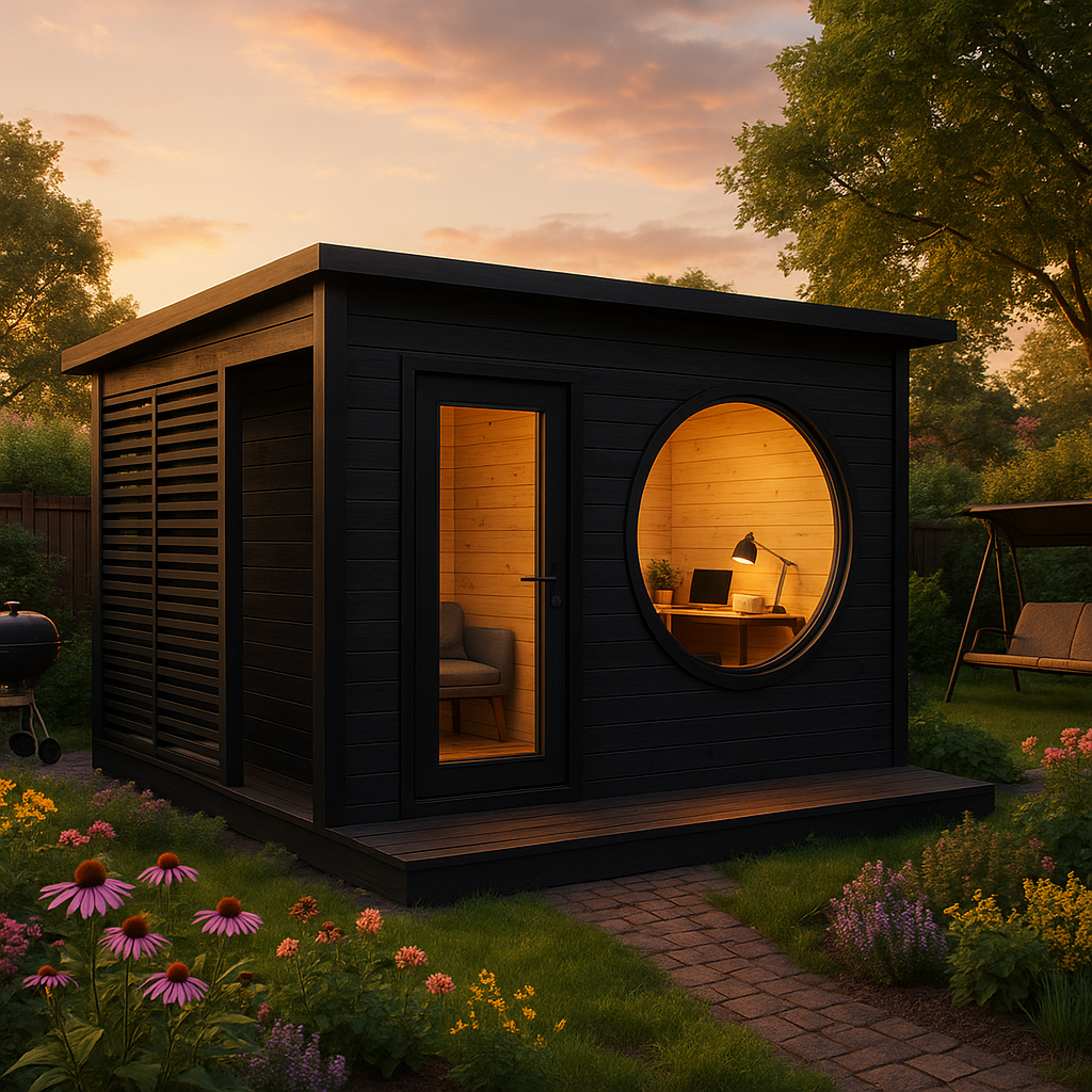 Fjordholz Gartenhaus Modell Office Box Größe XXS + Fjordholz Gartenhaus Modell Office Box Größe XXS +
