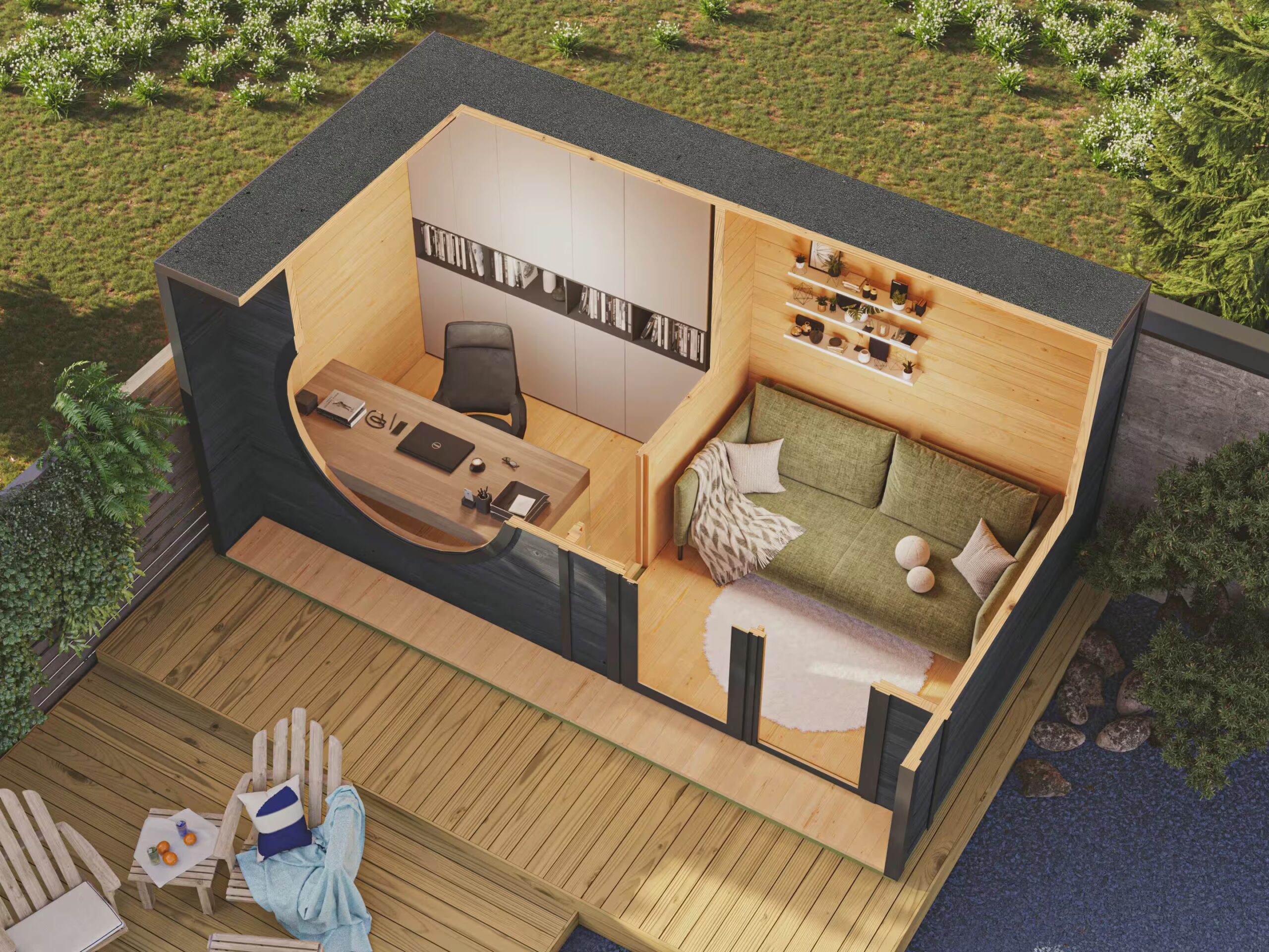 Fjordholz Gartenhaus Modell Office Box Größe XL sc| Rabatt: 26%|6x4m