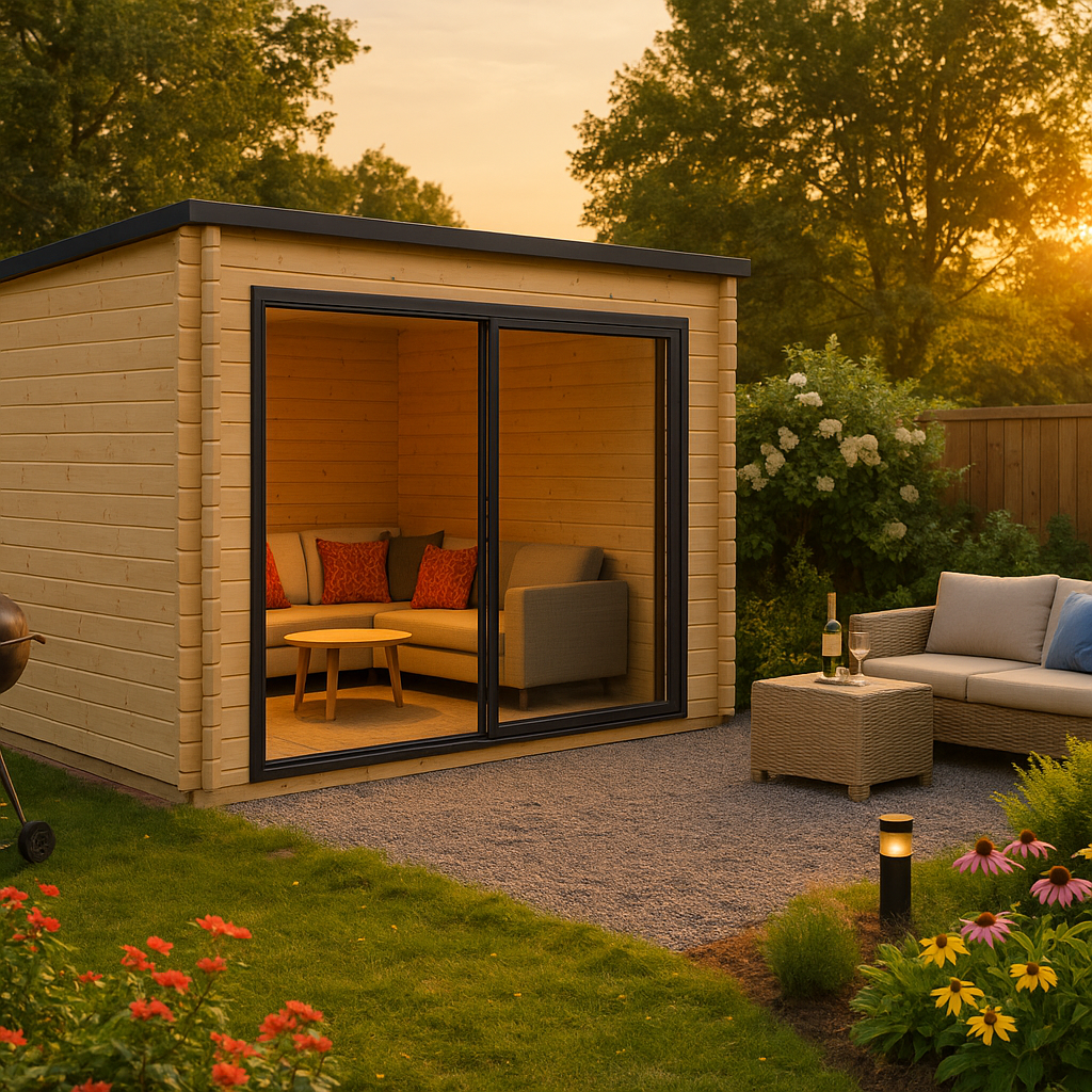 Fjordholz Gartenhaus Modell Q-BIC Alu 44 A Fjordholz Gartenhaus Modell Q-BIC Alu 44 A
