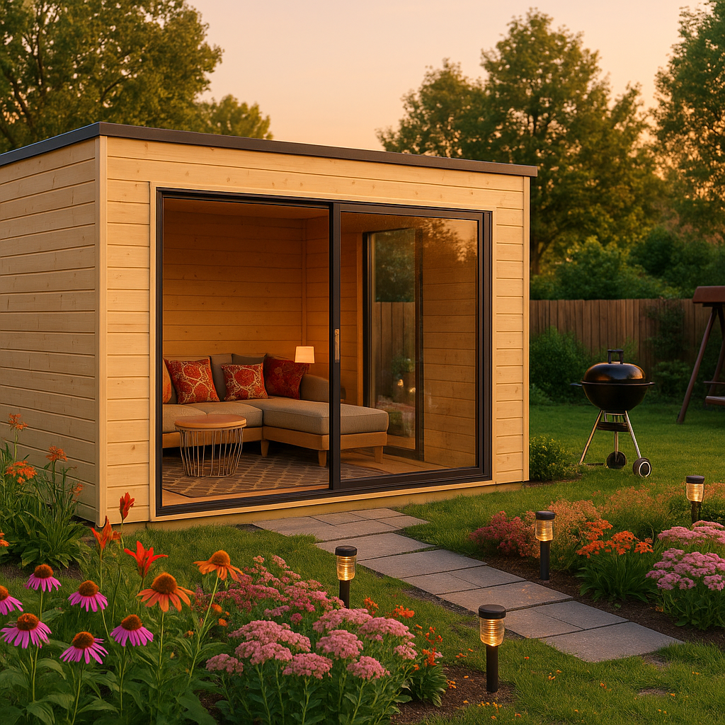 Fjordholz Gartenhaus Modell Q-BIC Alu 44 A Fjordholz Gartenhaus Modell Q-BIC Alu 44 A