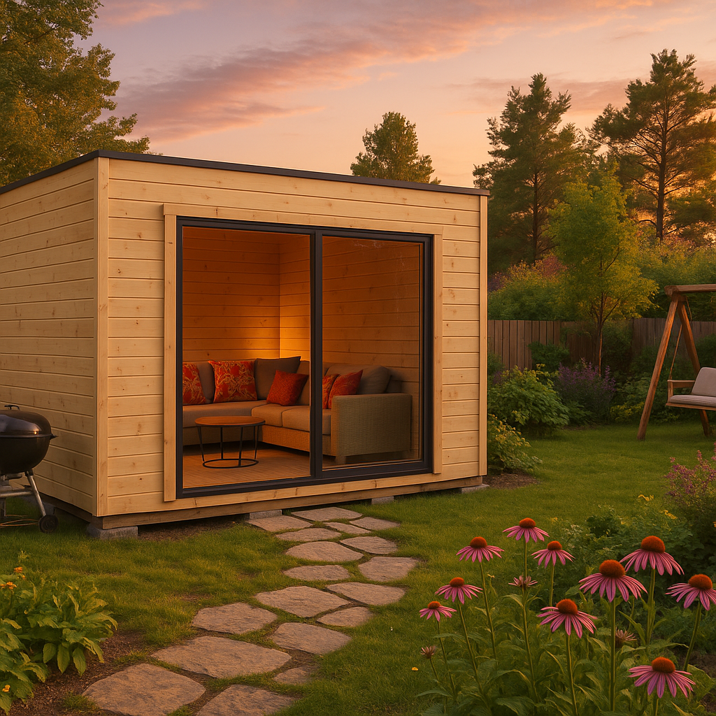 Fjordholz Gartenhaus Modell Q-BIC Alu 44 A Fjordholz Gartenhaus Modell Q-BIC Alu 44 A