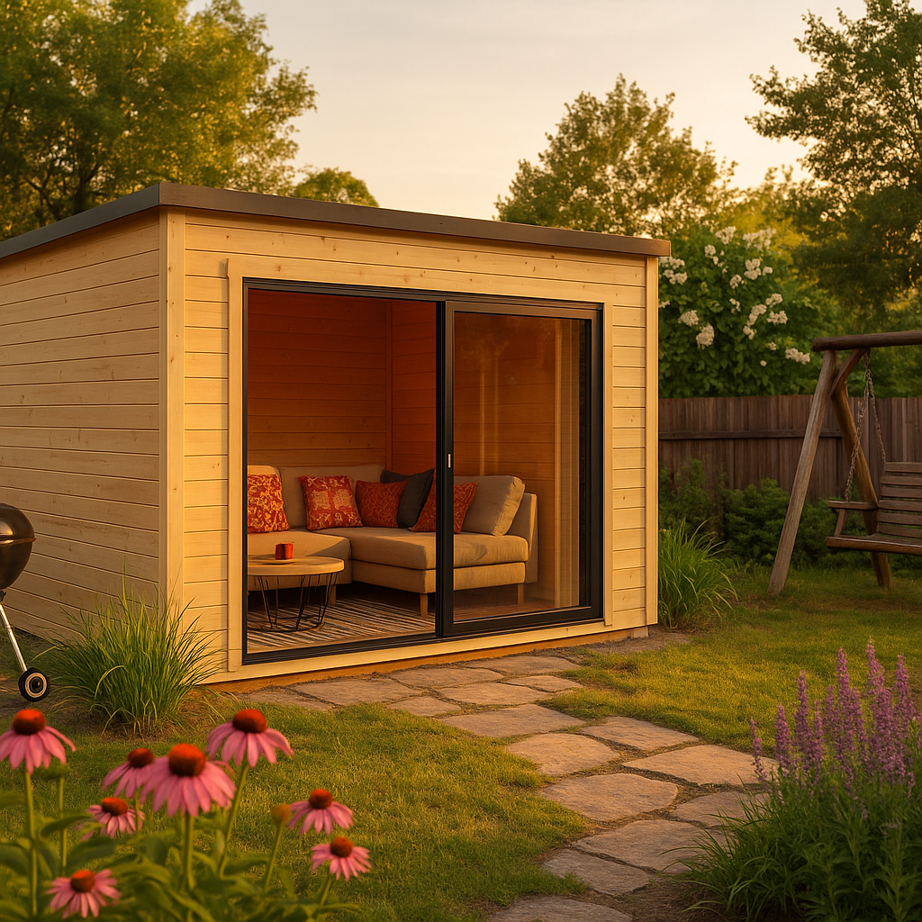 Fjordholz Gartenhaus Modell Q-BIC Alu 44 A Fjordholz Gartenhaus Modell Q-BIC Alu 44 A