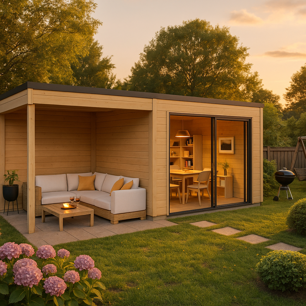 Fjordholz Gartenhaus Modell Q-BIC Alu 44 A + SD Fjordholz Gartenhaus Modell Q-BIC Alu 44 A + SD