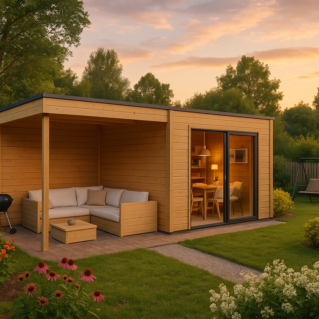 Fjordholz Gartenhaus Modell Q-BIC Alu 44 A + SD Fjordholz Gartenhaus Modell Q-BIC Alu 44 A + SD