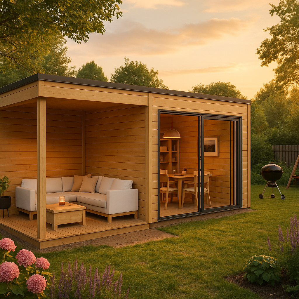 Fjordholz Gartenhaus Modell Q-BIC Alu 44 A + SD