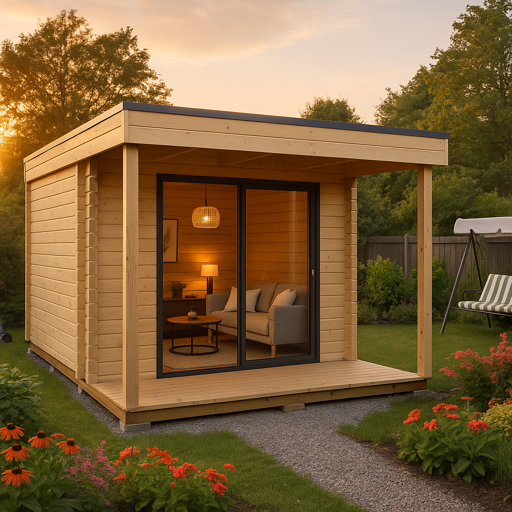 Fjordholz Gartenhaus Modell Q-BIC Alu 44 A + VD Fjordholz Gartenhaus Modell Q-BIC Alu 44 A + VD
