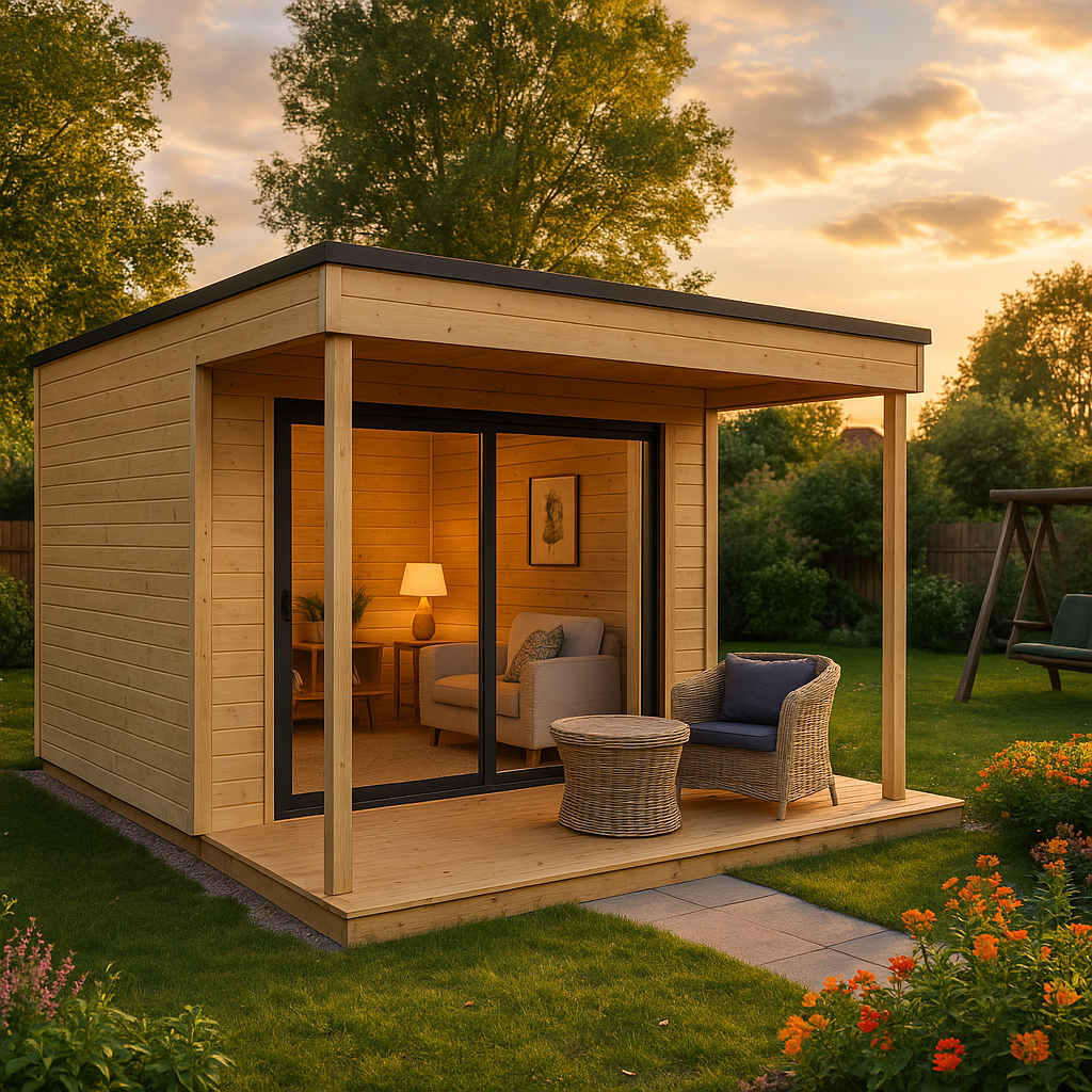 Fjordholz Gartenhaus Modell Q-BIC Alu 44 A + VD
