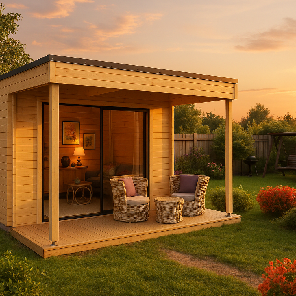 Fjordholz Gartenhaus Modell Q-BIC Alu 44 A + VD